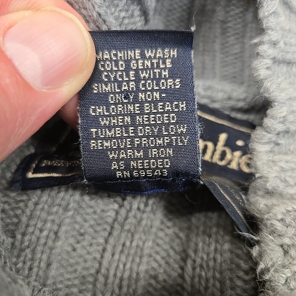 VTG Abercrombie Fitch Sweater Mens Size Large Gray Fisherman Ribbed USA 90s Y2K - Picture 9 of 9
